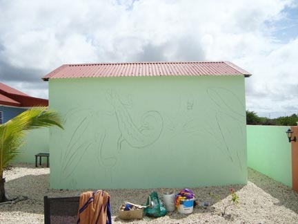 Muurschildering Bonaire