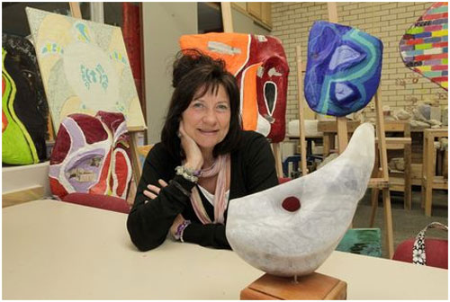 Franny in haar atelier